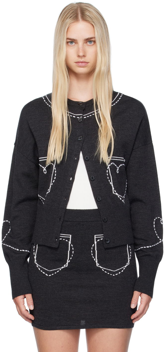 Пуловер Moschino Heart Pockets Cardigan Черно | 242K10914