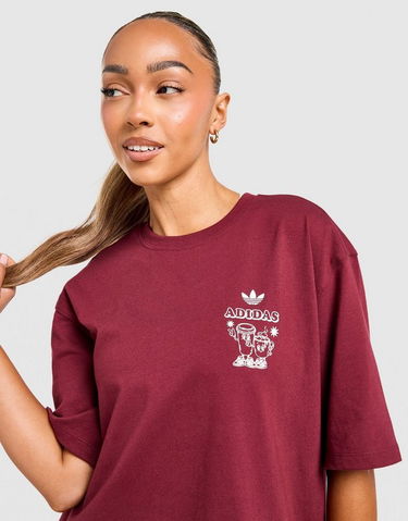 Тениска adidas Originals Coffee Club Graphic T-Shirt Бургунди | KV1588, 2