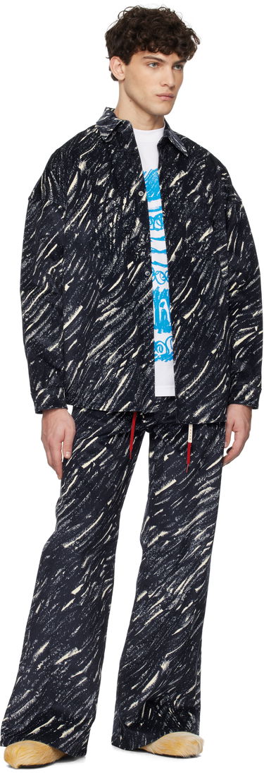 Панталони Marni Marni Flocked Denim Flared Jeans Тъмно синьо | PUJU0019A0 UTC432, 3