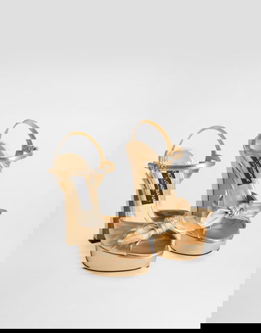 Кецове и обувки Dolce & Gabbana Dolce & Gabbana Nappa Leather Platform Sandals Металик | CR1751A10168H945, 1