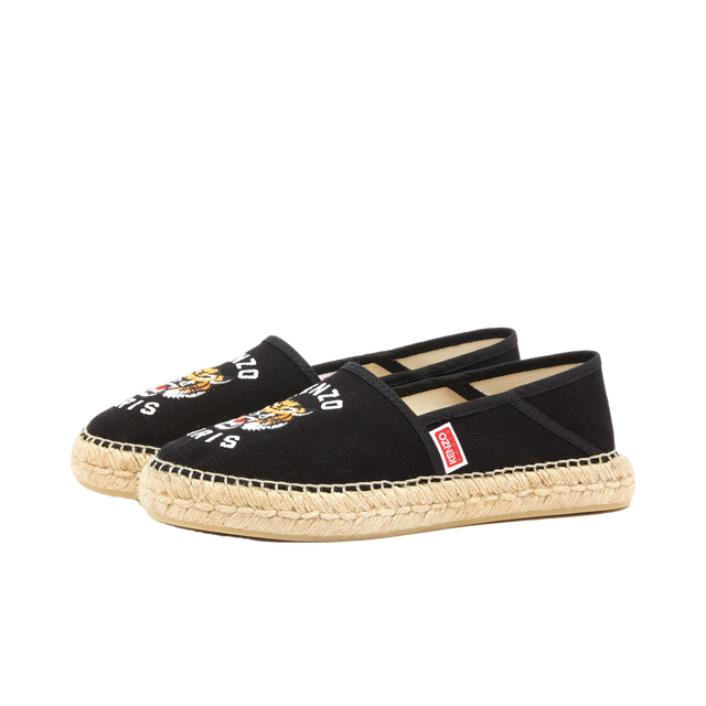 Women's Tiger Espadrille Shoes Black