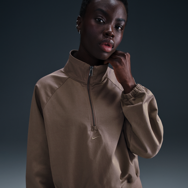Суитчър Nike Sportswear Collection Relaxed Fit Quarter-Zip Top Кафяво | HJ0231-233, 1