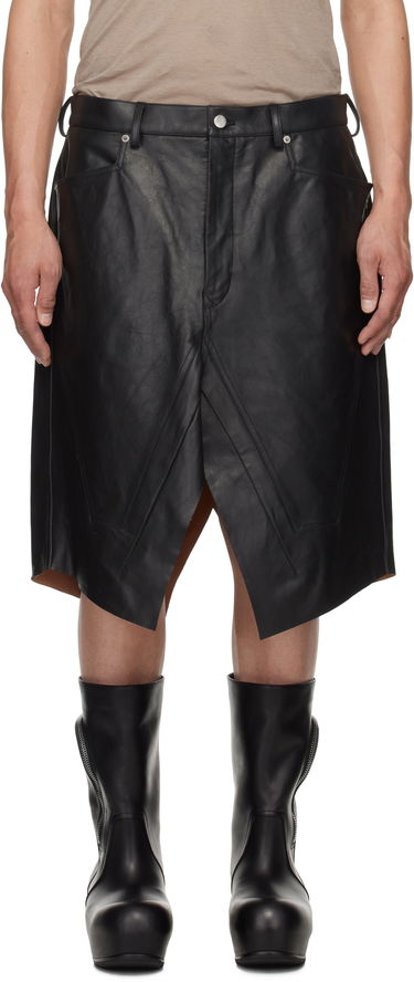 Пола Rick Owens Rick Owens Hollywood Leather Skirt Черно | RU01E5345 LTP, 0