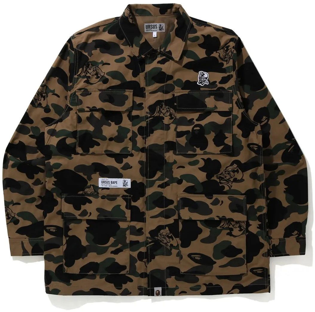 Риза BAPE Bape Ursus Military Shirt Camo Кафяво | 001SHH201003X-GRN, 0