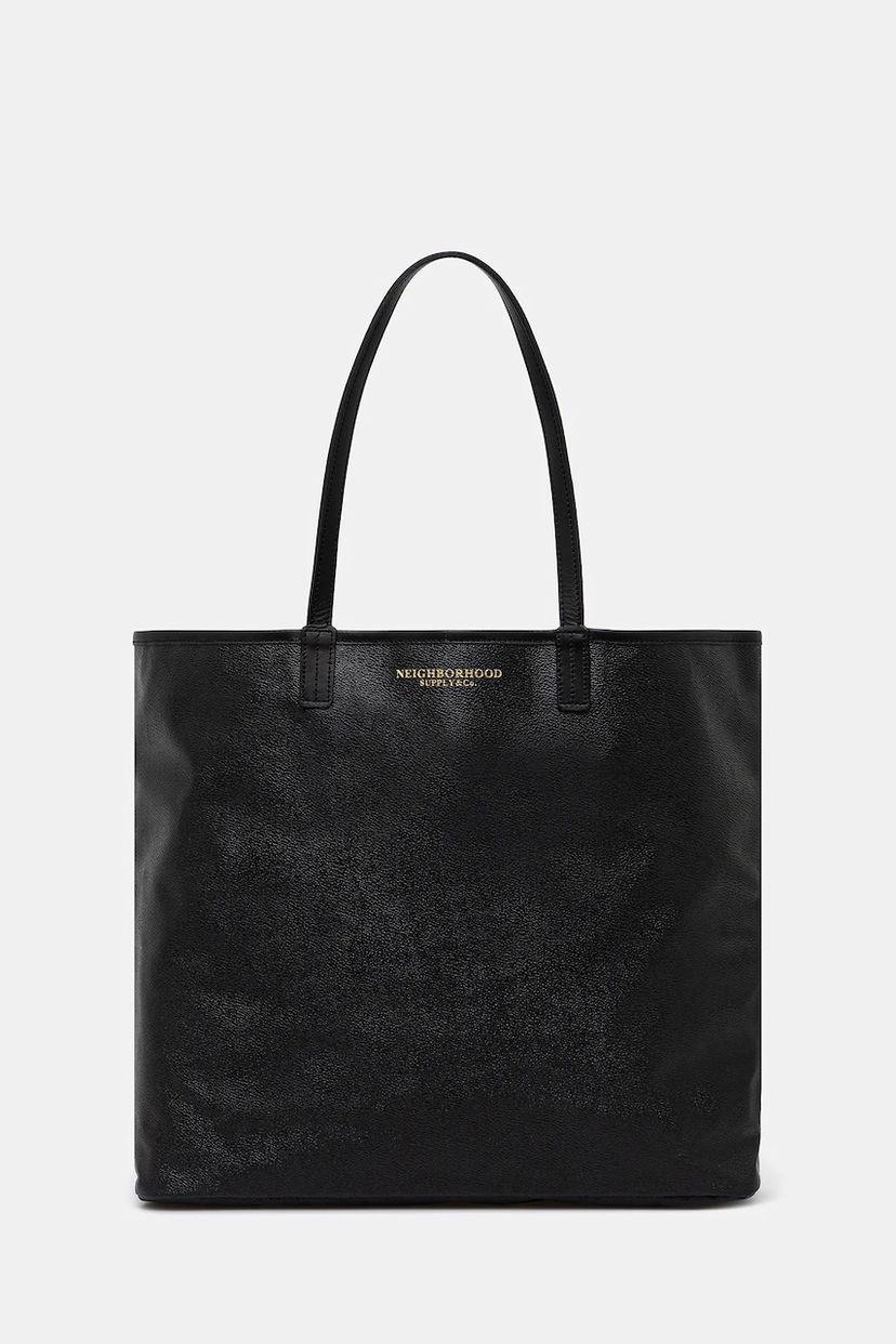 Голяма пазарска чанта Neighborhood NEIGHBORHOOD Coated Tote Bag Черно | 251TQNH.CG01
