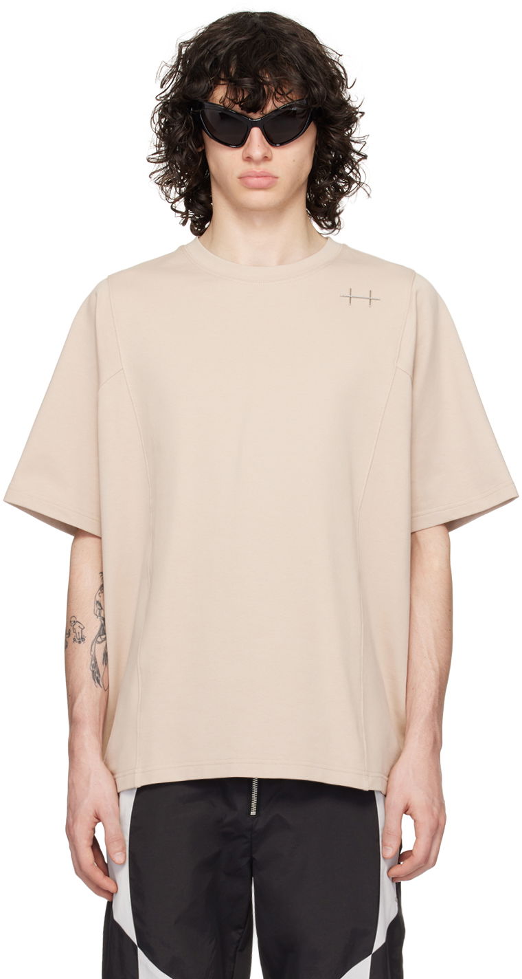 Тениска HELIOT EMIL Short Sleeve Plicate T-Shirt Бежово | SS24_M_09_105_ST18, 0