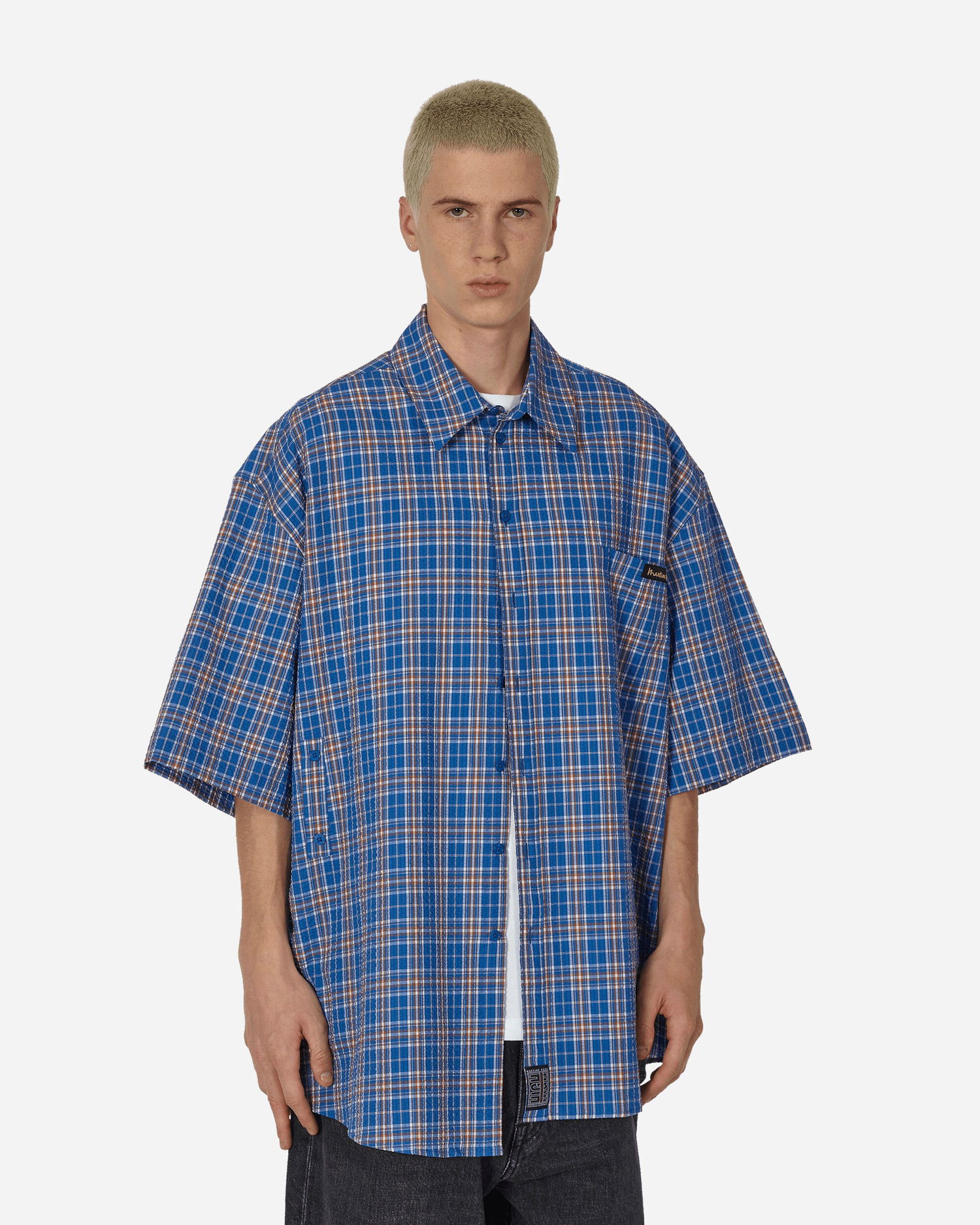 Риза Martine Rose Wrap Shirt Синьо | MRSS24-440B BLUCHK, 1