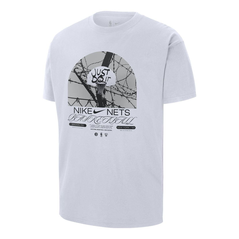Тениска Nike Brooklyn Nets Courtside Graphic T-Shirt Бяло | DR6289-100