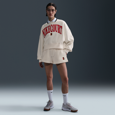 Суитчър Nike NikeCourt Phoenix Fleece High-Waisted Loose Fit Shorts Бежово | HQ0364-110, 0