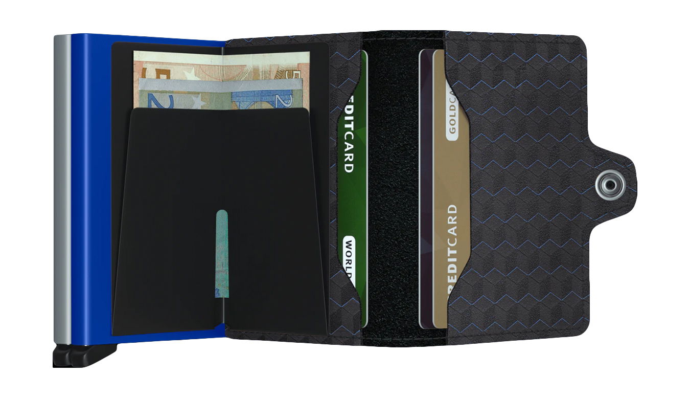 Портфейл Secrid Optical Patterned Wallet Черно | TOP-Titanium-Blue, 1