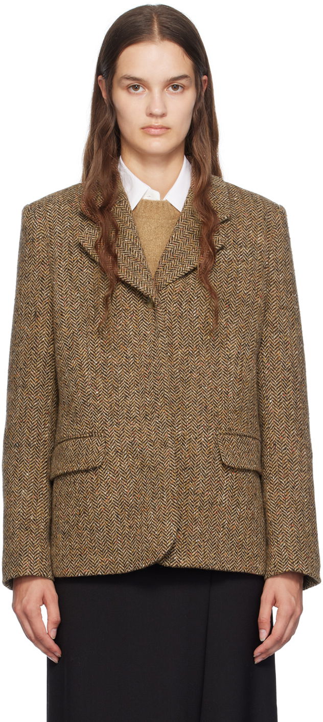 Яке BOSS Herringbone Blazer Кафяво | 50518444, 0