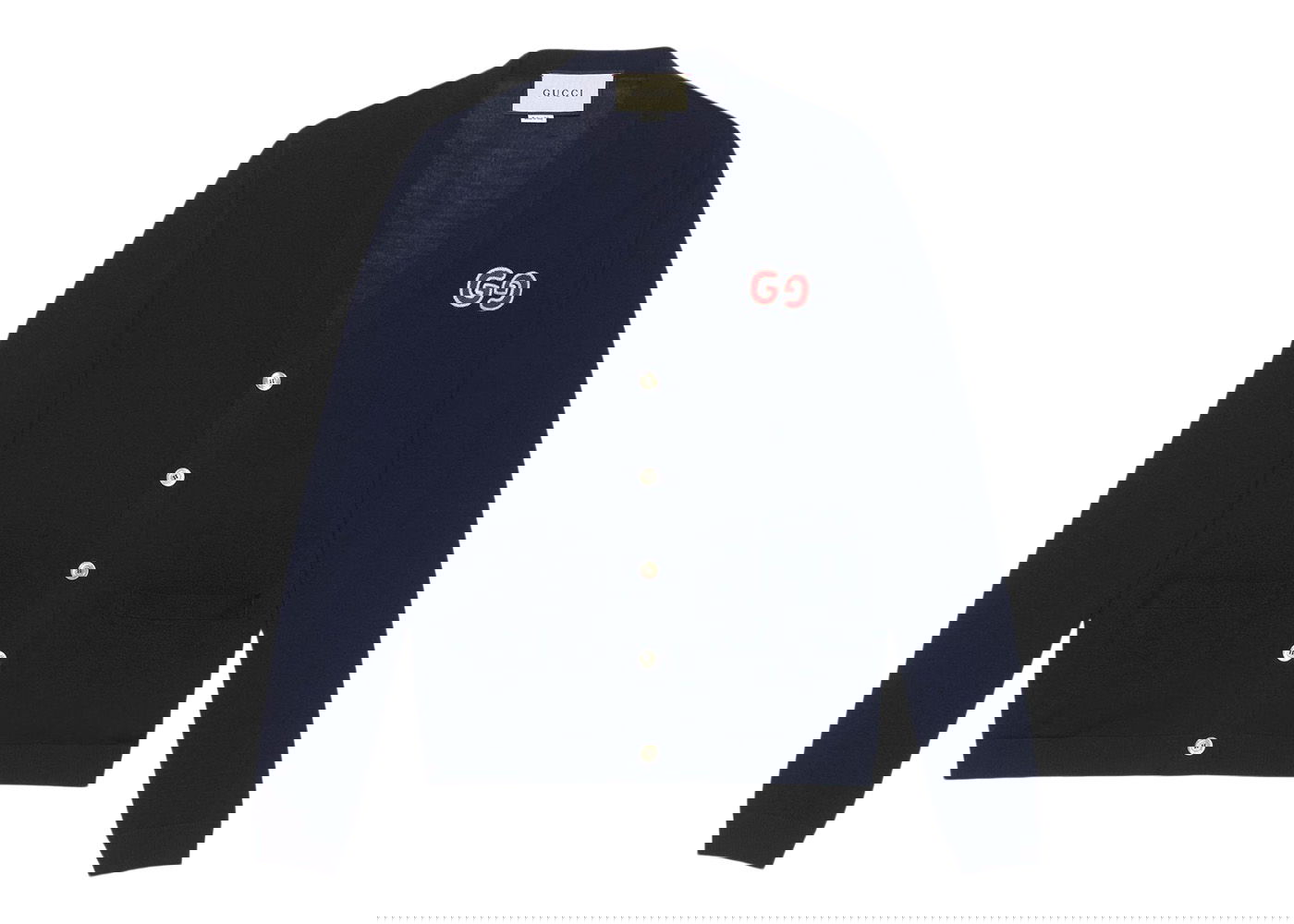 Пуловер Gucci GG Logo Patch Cardigan Dark Blue Тъмно синьо | 576815 XKA0W 4440, 0