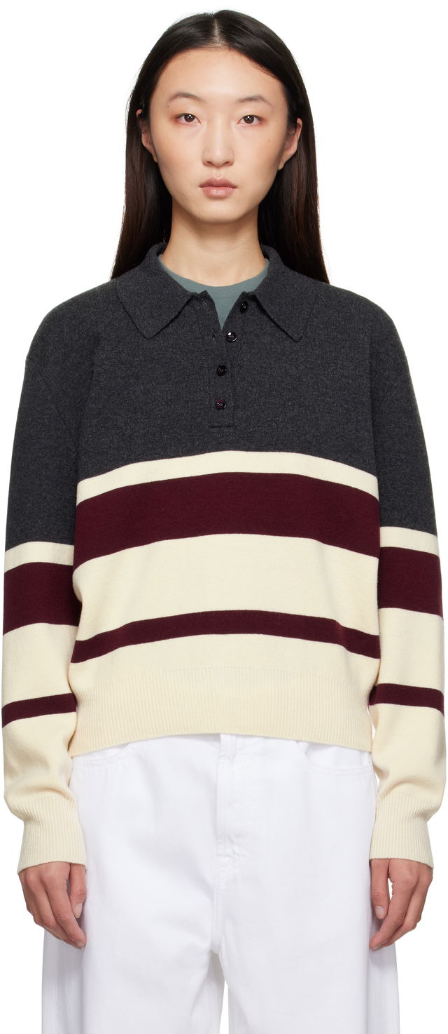 Róhe Compact Knitted Striped Polo