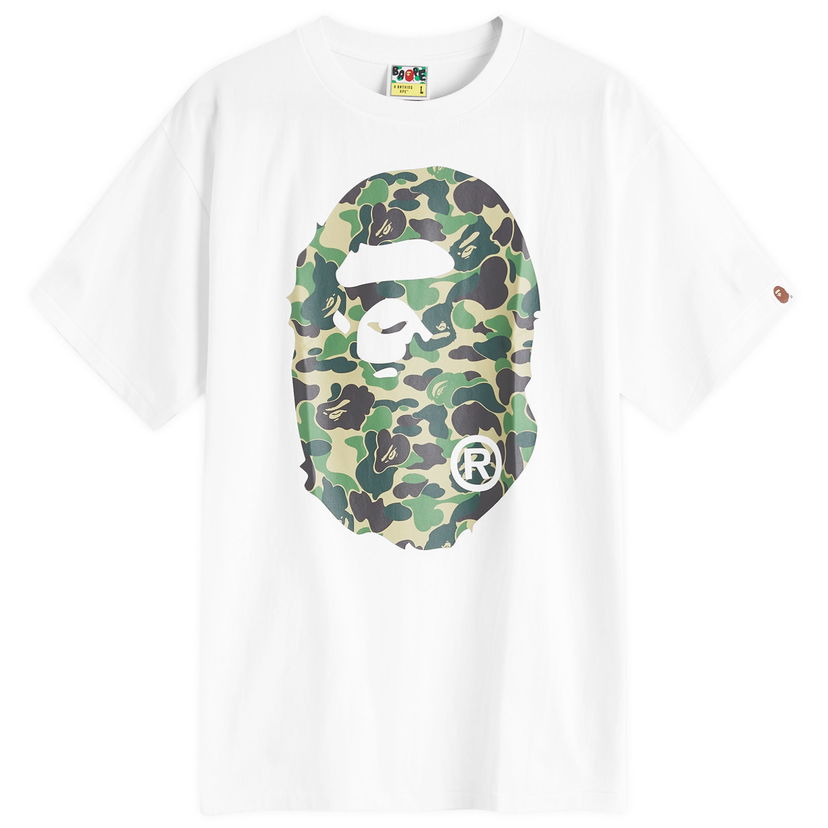 Тениска BAPE A Bathing Ape ABC Camo Big Ape Head Tee Бяло | 001TEK301006M-WHG