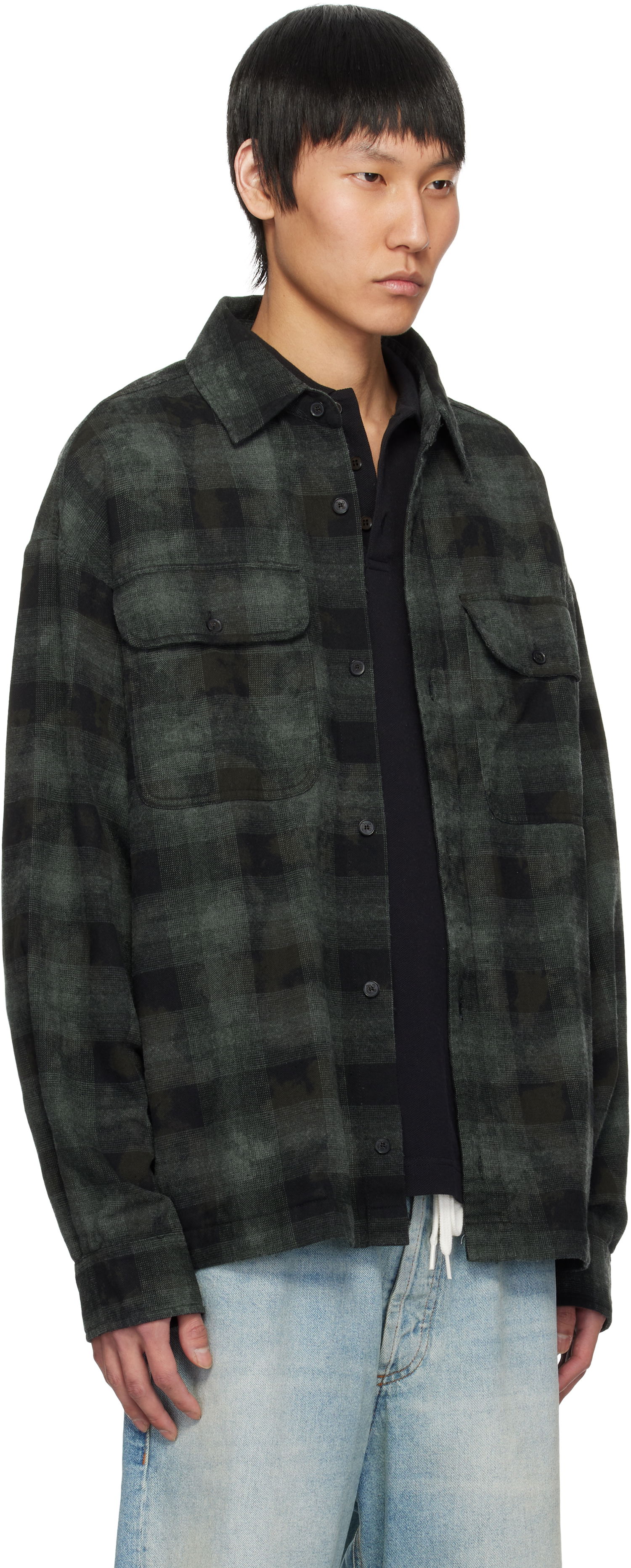 Риза Palm Angels Palm Angels Check Overshirt Зелено | PMGE043S25FAB0025603, 1
