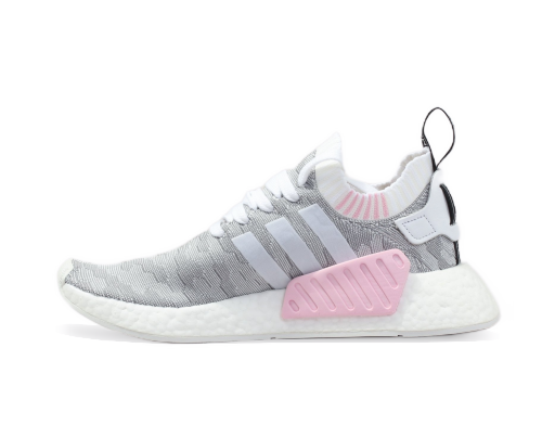 Кецове и обувки adidas Originals NMD_R2 Primeknit "White Black Pink" W Сиво | BY9520