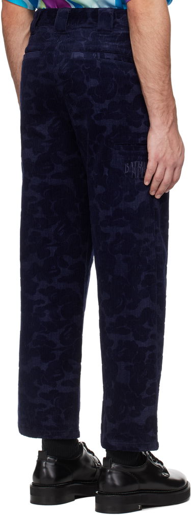 Панталони BAPE A Bathing Ape Solid Camo Debossed Corduroy Trousers Тъмно синьо | 001PTK801315M, 2