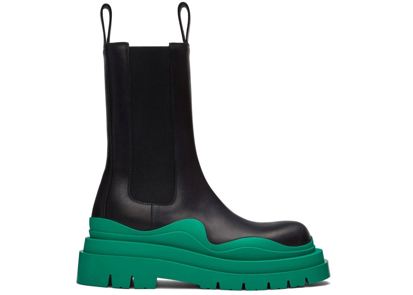 Кецове и обувки Bottega Veneta Leather Tire Chunky-Sole Chelsea Boot Черно | 630284VBS501489, 0