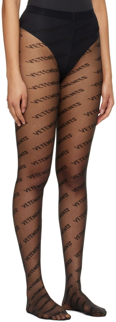 Чорапи VETEMENTS Monogram Logo Tights Черно | WA53TI100B, 1