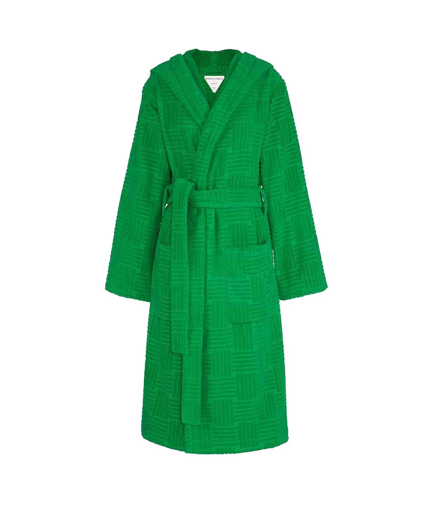 Flexstyle Bottega Veneta Intreccio Pattern Cotton Bathrobe Зелено | 656096 3V106 3707, 0