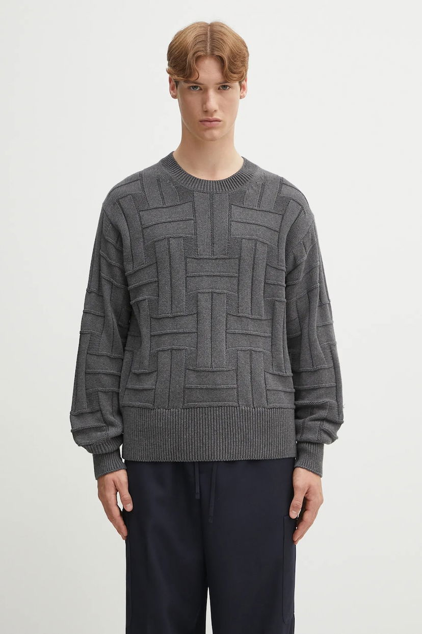 Пуловер KENZO Kenzo Weave Jumper Knit Sweater Сиво | FF55PU7083CB
