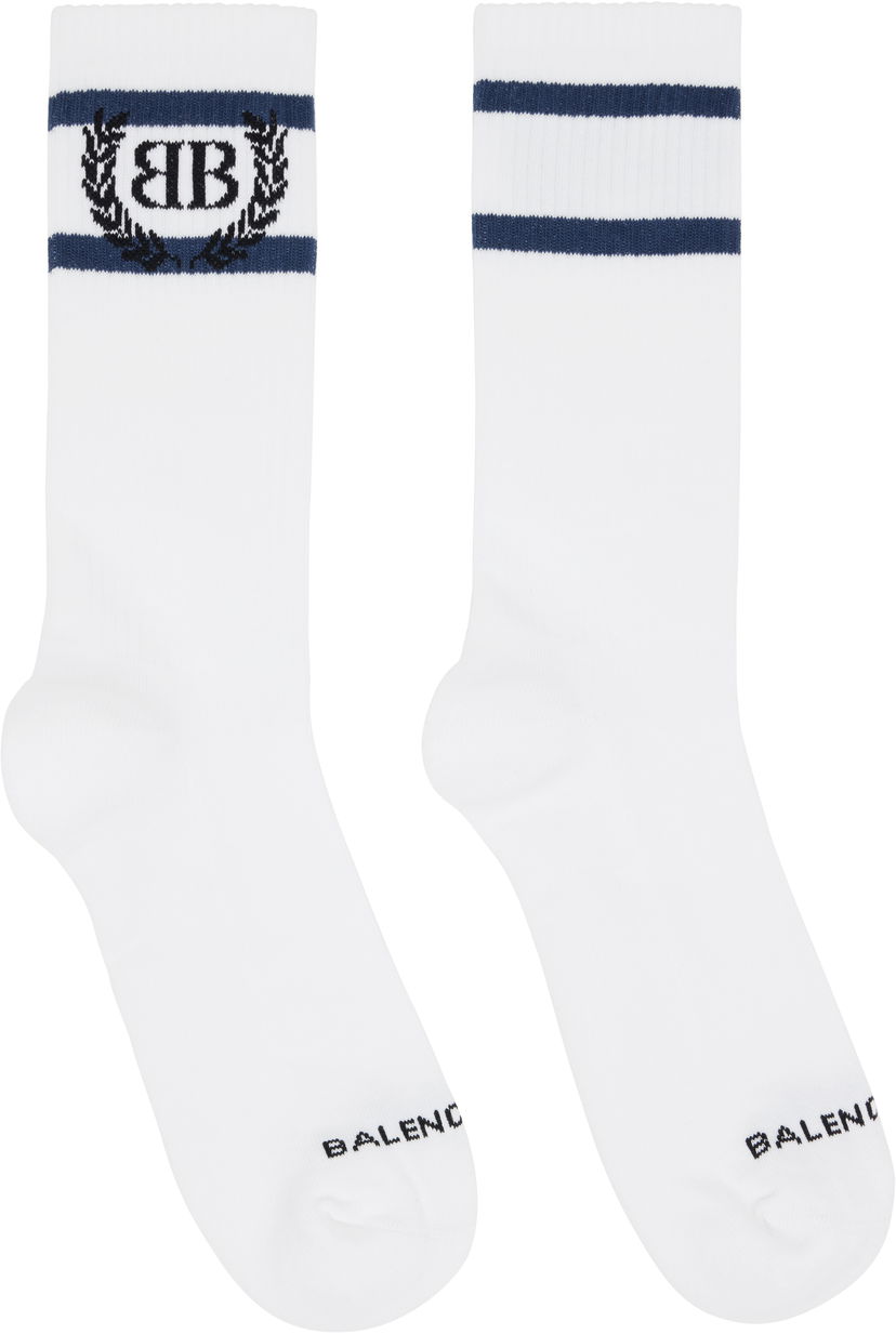 Чорапи Balenciaga Balenciaga Laurel Classic Socks Бяло | 8294464F1B59068