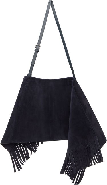 Чанта през рамо JW Anderson JW Anderson Medium Suede Fringe Scarf Bag Тъмно синьо | HB0700-LA0361, 0