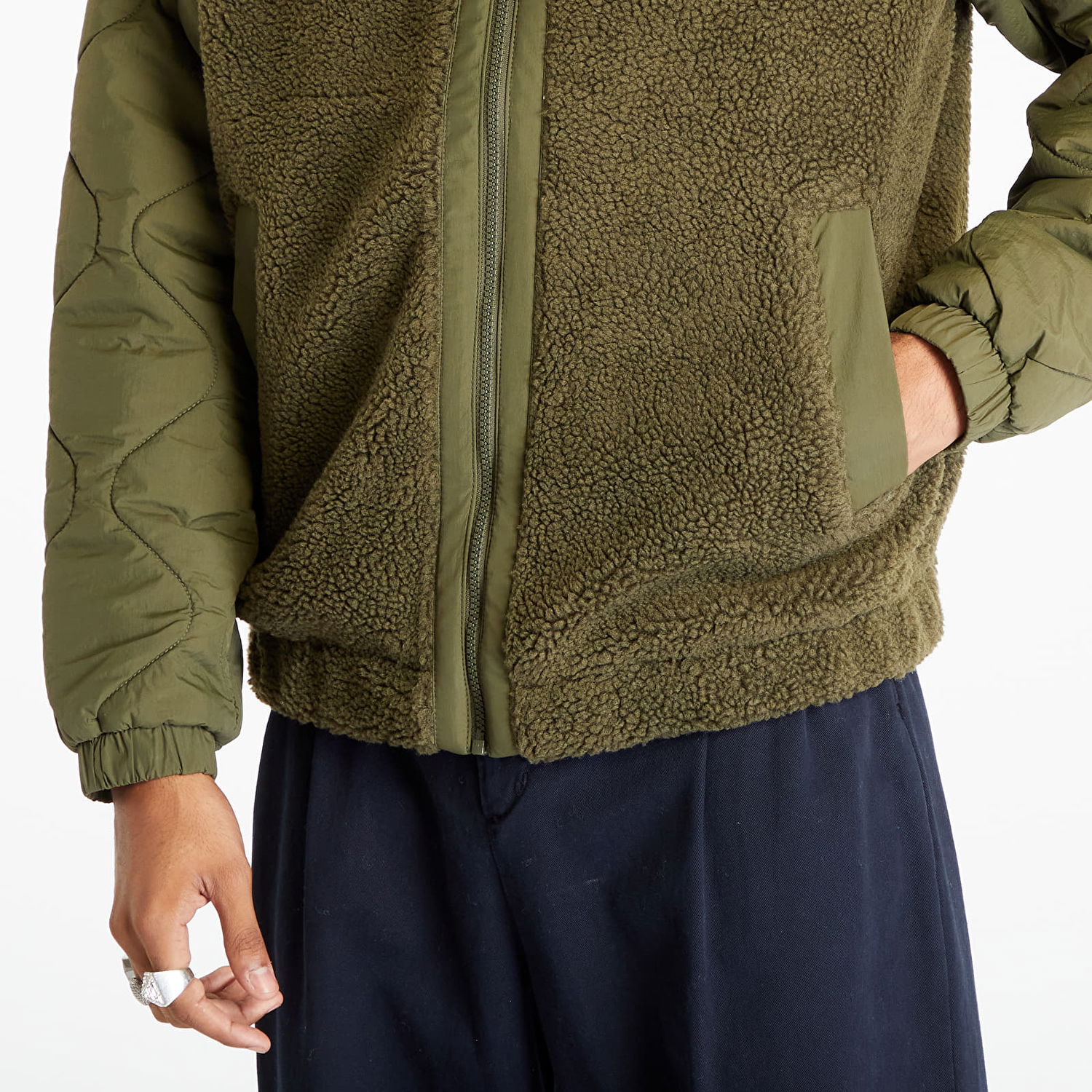 Яке Tommy Hilfiger Mix Media Sherpa Drab Зелено | DM0DM17236 MR1, 1
