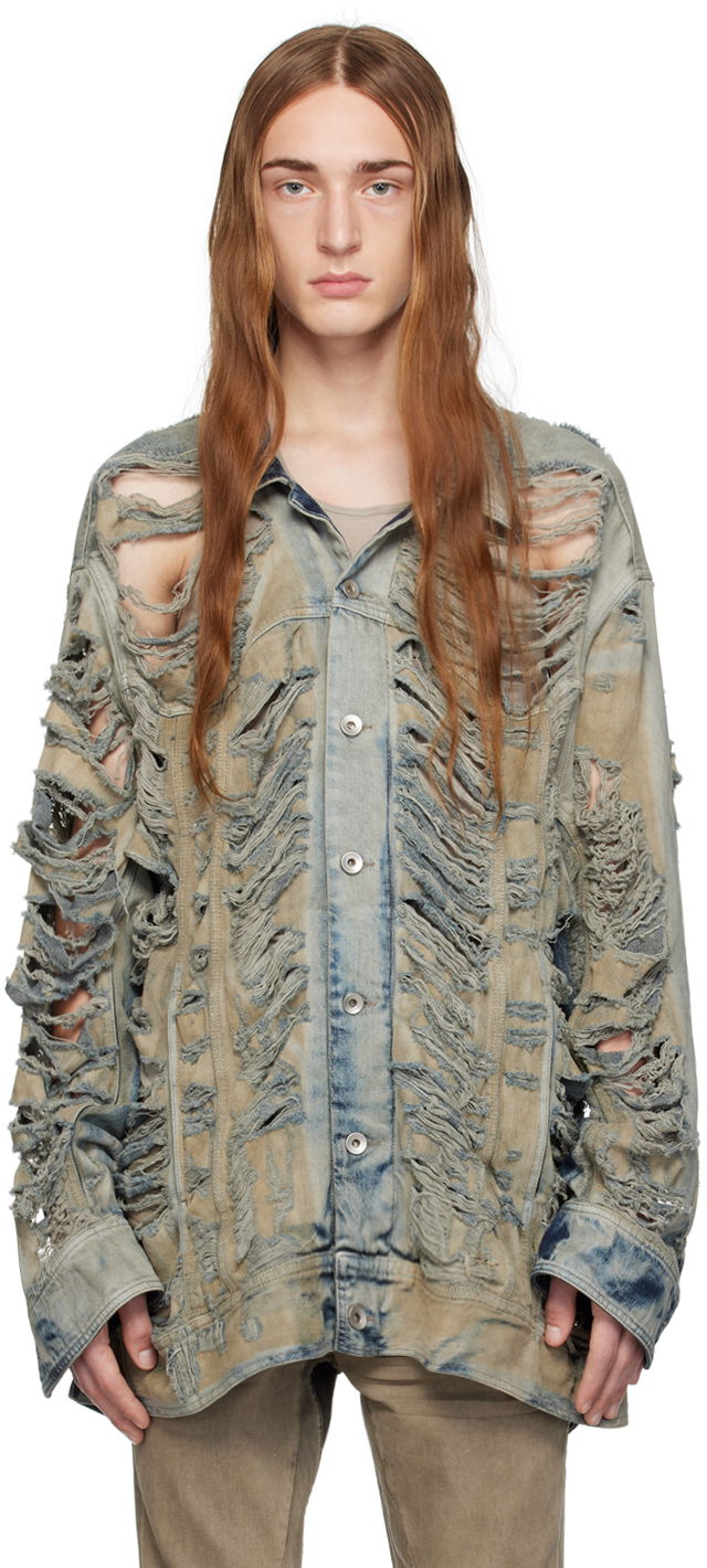 Яке Rick Owens DRKSHDW Jumbo Denim Jacket Зелено | DU02C5761 DMPSH, 0