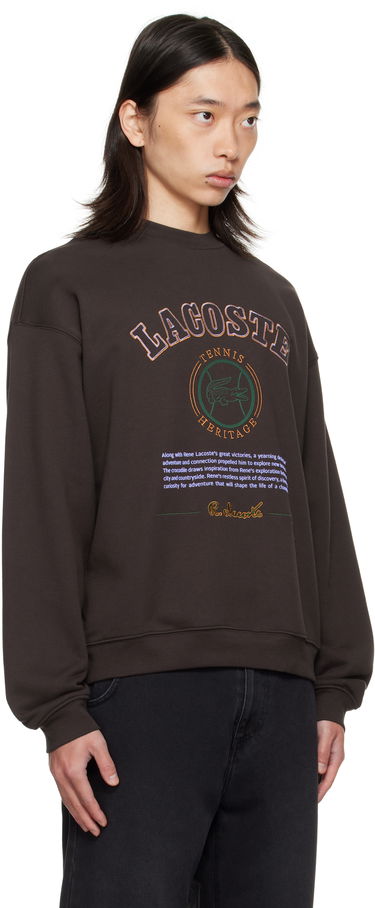 Суитчър Lacoste Embroidery Fleece Heritage Sweatshirt Кафяво | SH5888_SKB, 1