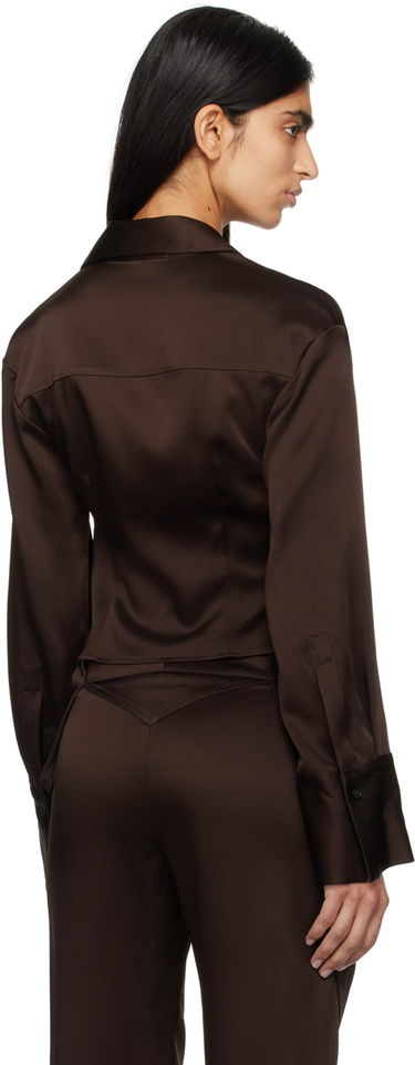 Риза Blumarine Satin Cowl Neck Blouse Кафяво | P422C243A, 2
