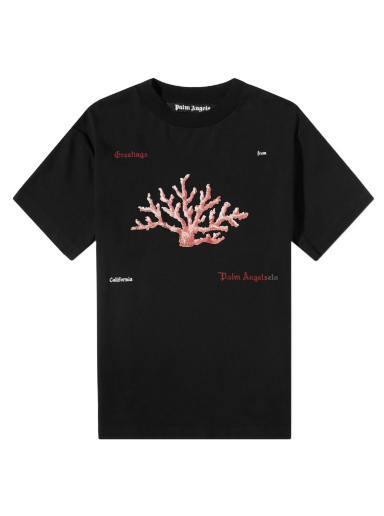Тениска Palm Angels Coral Logo Tee Черно | PMAA001S22JER0171025