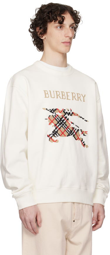Суитчър Burberry Burberry Intarsia EKD Sweatshirt Бяло | 8110547, 1
