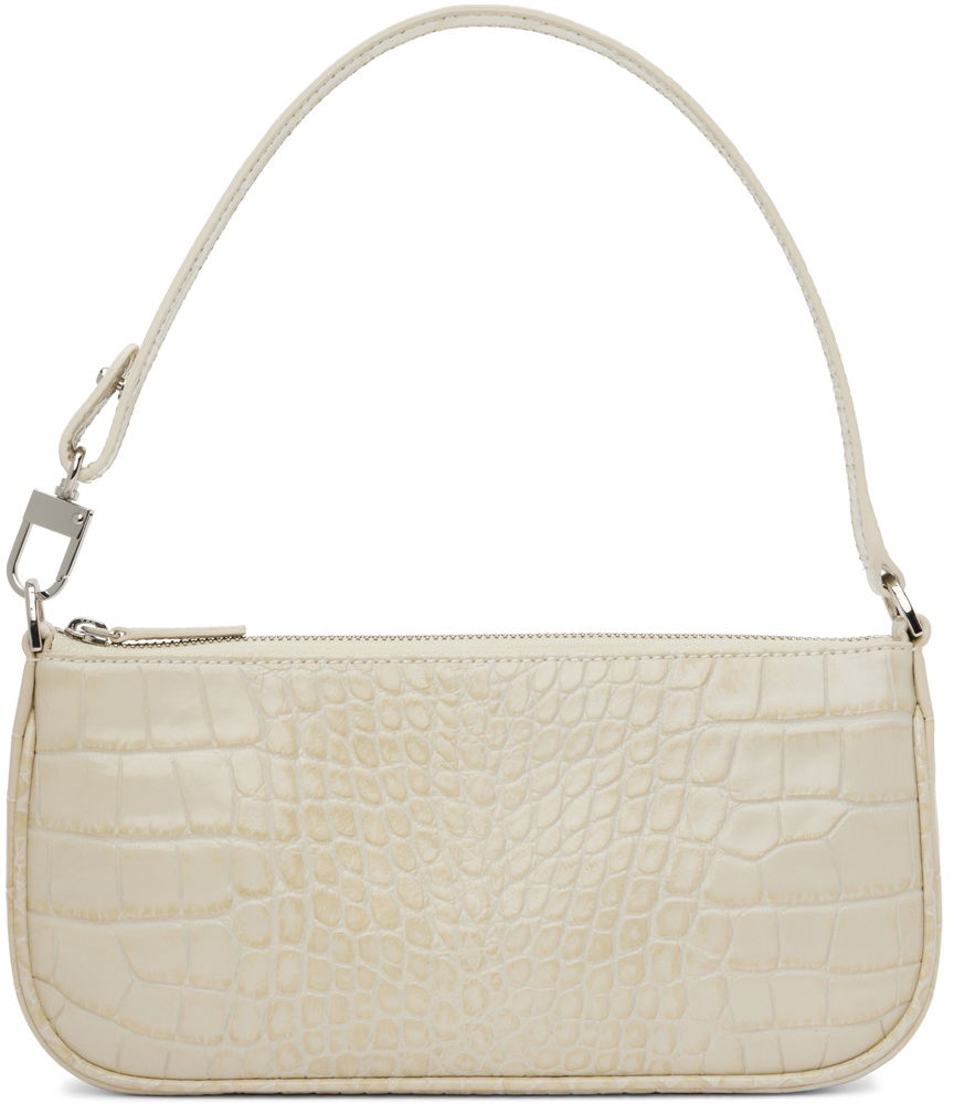 Чанта през рамо BY FAR Croc Embossed Leather Shoulder Bag Бяло | 18FWRCLSCEDMED, 0