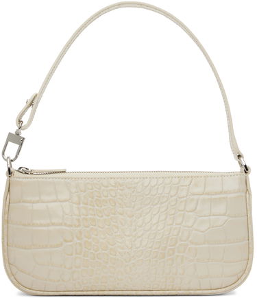 Чанта през рамо BY FAR Croc Embossed Leather Shoulder Bag Бяло | 18FWRCLSCEDMED, 0