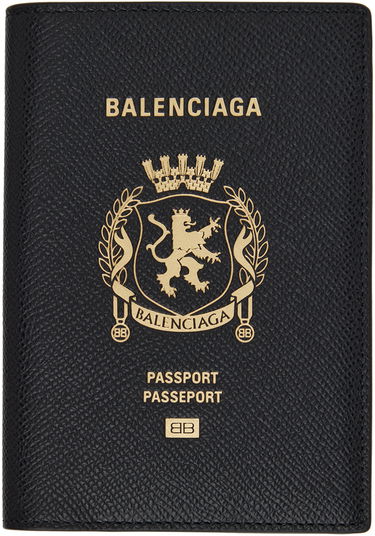 Портфейл Balenciaga Balenciaga Stamped Passport Holder Черно | 787742 2AA3R, 0