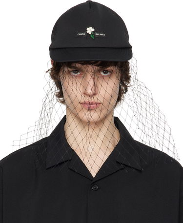 Шапка с козирка UNDERCOVER UNDERCOVER Beaded Appliqué Baseball Cap with Veil Черно | UC1E4H04, 0