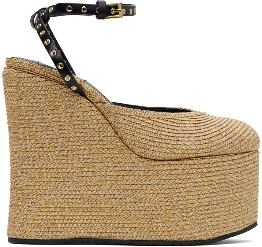 Кецове и обувки Alaïa ALAÏA 'La Wedge' Heeled Sandals Бежово | AA3E056TK036, 0