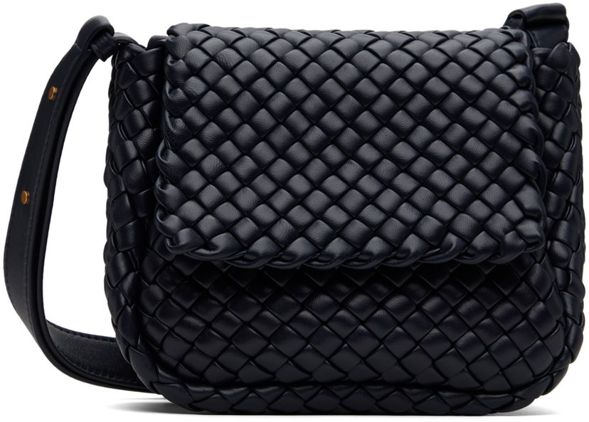 Чанта през рамо Bottega Veneta Mini Cobble Shoulder Bag Тъмно синьо | 762711 V01D1