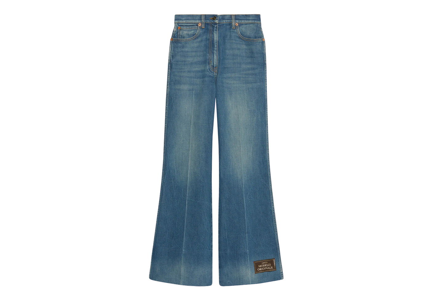 Дънки Gucci Denim Flare Label Jeans Тъмно синьо | 623441 XDCD9 4759, 0