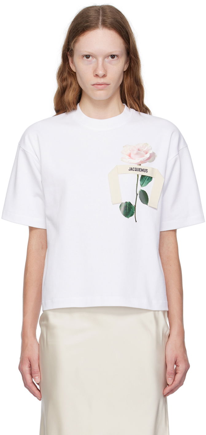Тениска Jacquemus Le Chouchou 'Le T-Shirt Rose' Бяло | 23H233JS182-2099, 0
