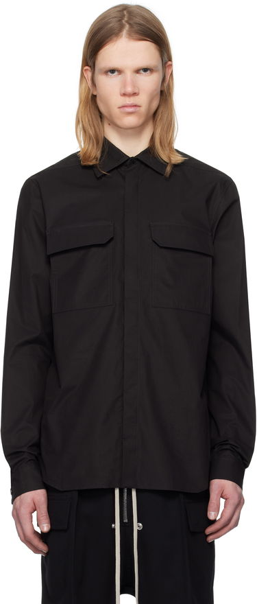 Риза Rick Owens Rick Owens Hollywood Work Shirt Черно | RU01E5291 P, 0