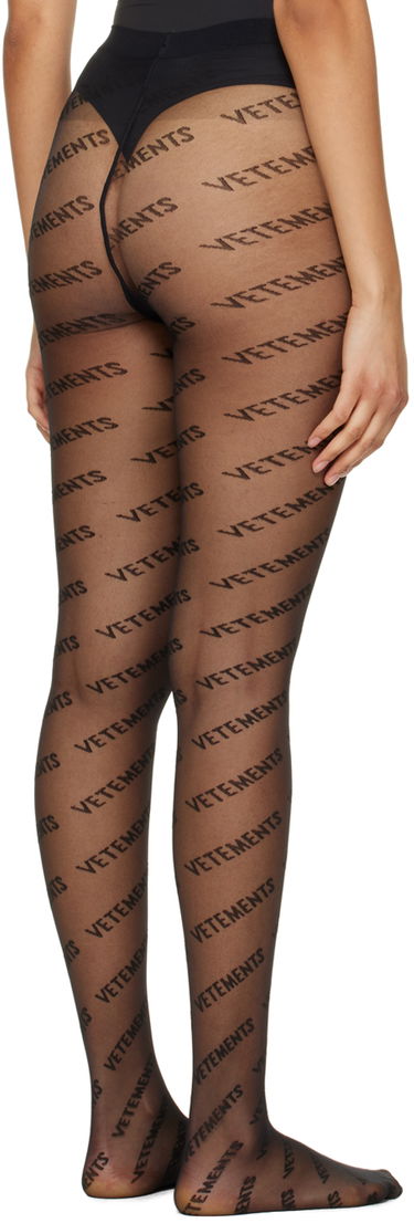 Чорапи VETEMENTS Monogram Logo Tights Черно | WA53TI100B, 2