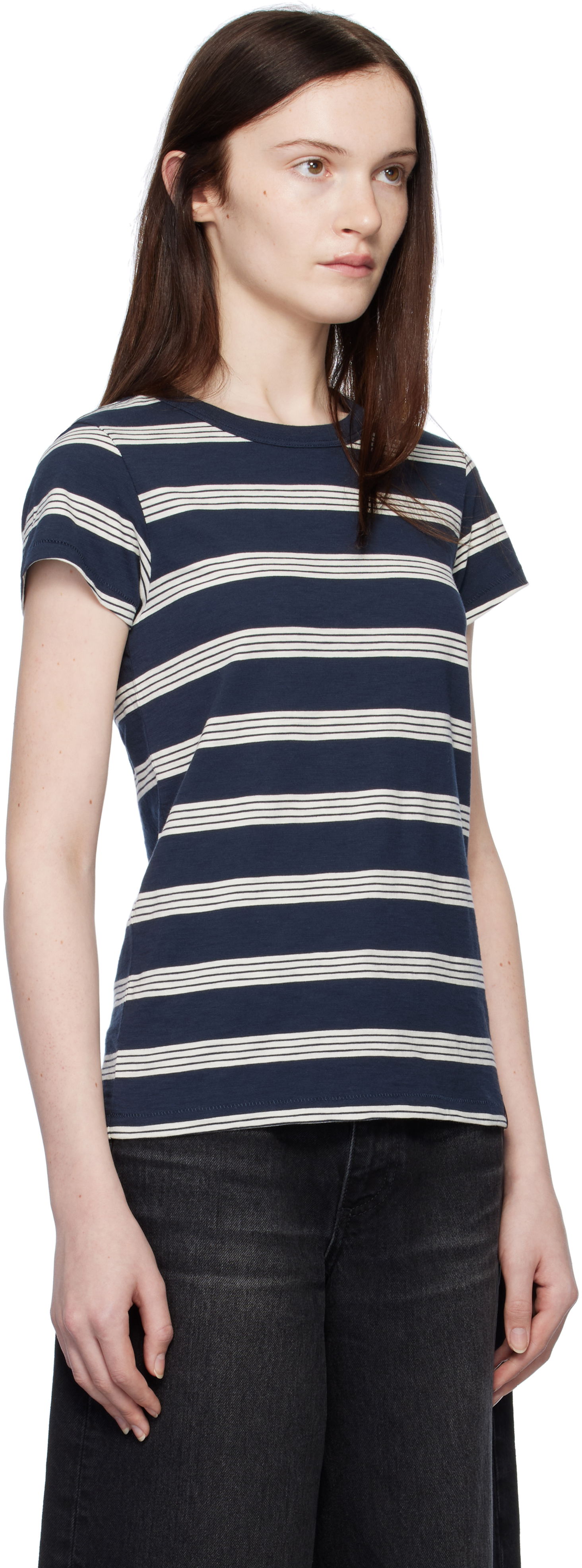 Тениска rag & bone Striped T-Shirt Синьо | WCC22HT020TA20, 1