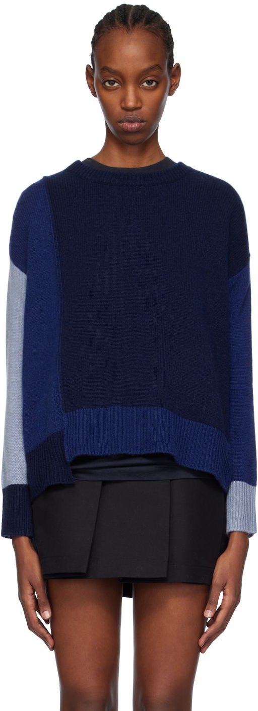 Пуловер Marni Color Block Sweater Тъмно синьо | GCMD0504Q0 UFX385