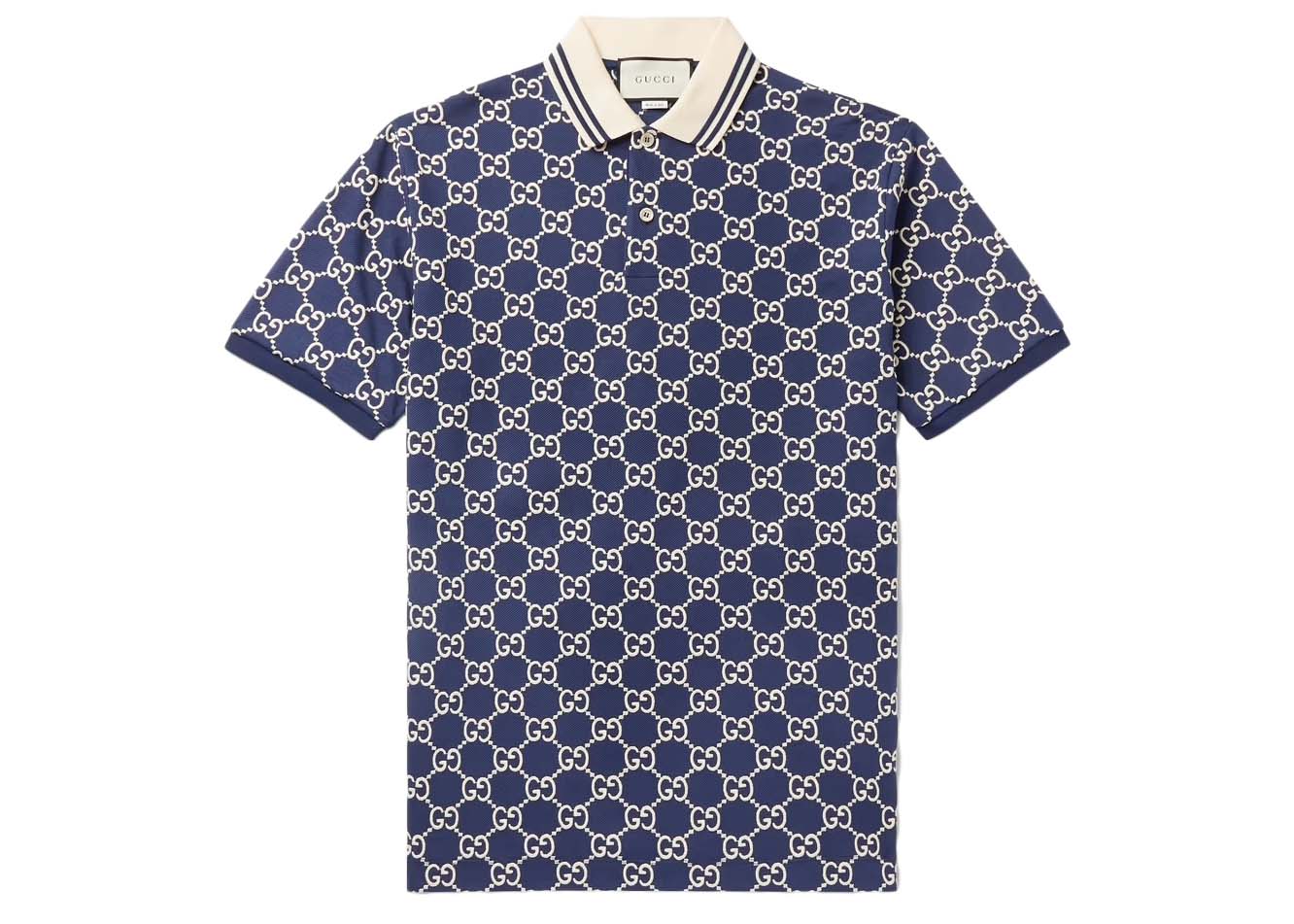 Риза Gucci Logo-Embroidered Cotton Blend Polo Navy Тъмно синьо | 3.06298100197463e+16, 0