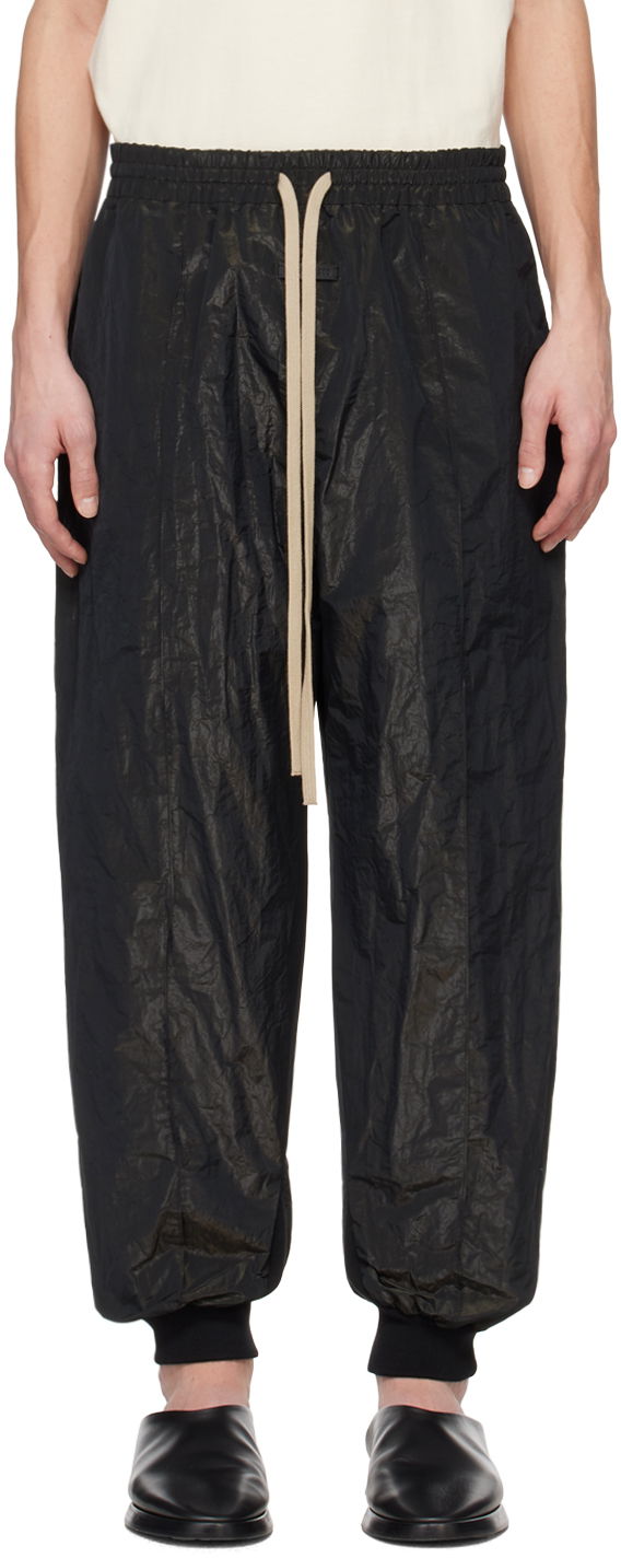 Black Pintuck Track Pants