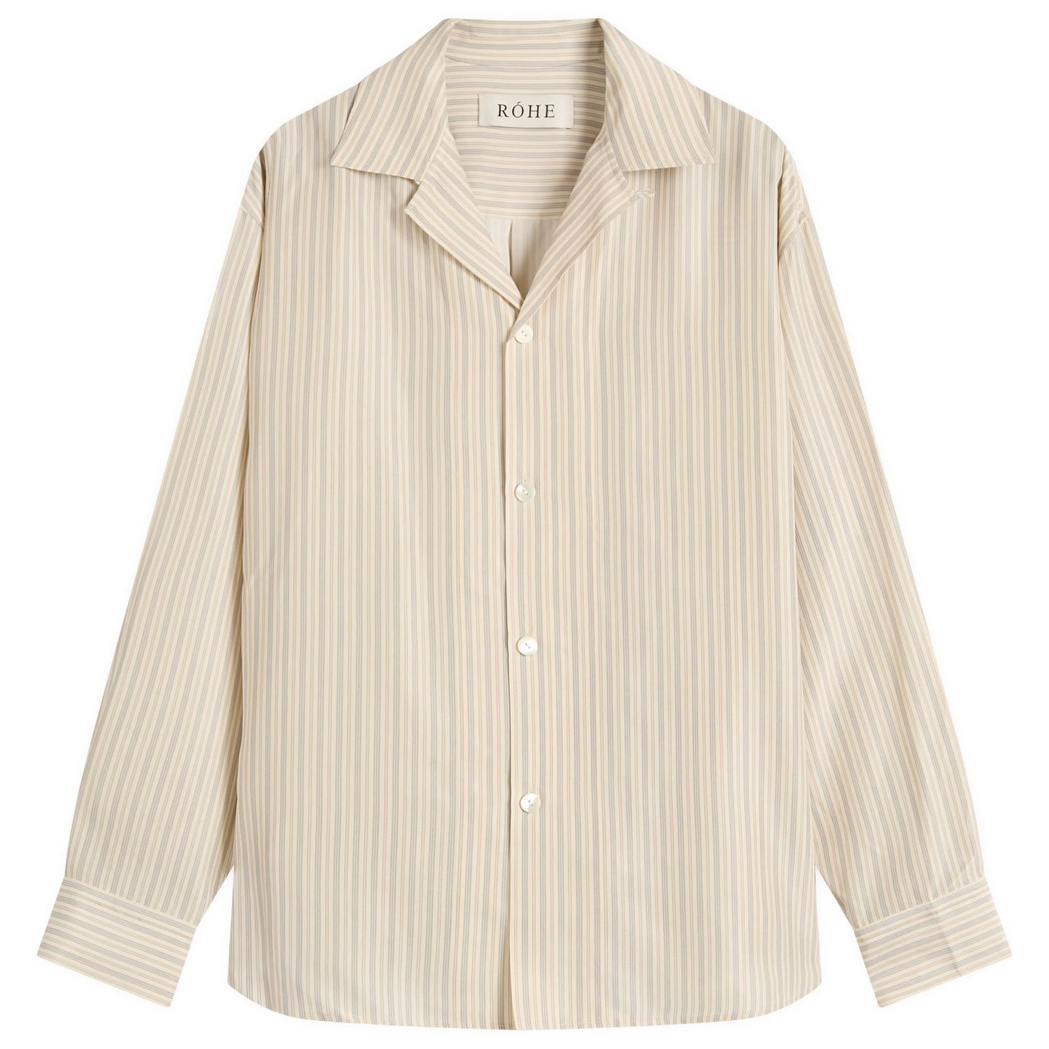 Риза Róhe Róhe Men's Silk Vacation Shirt, Heritage Stripe Бежово | 314-19-048, 0