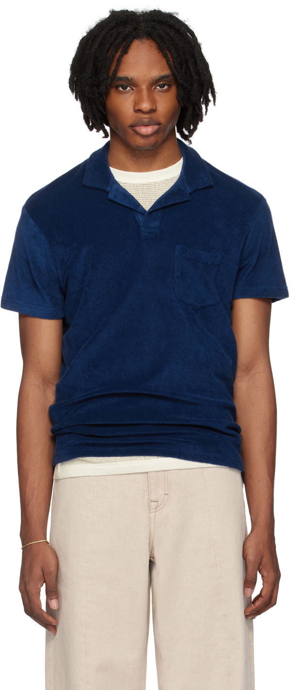 Поло тениска Orlebar Brown Open Placket Polo Shirt Синьо | 274229, 0