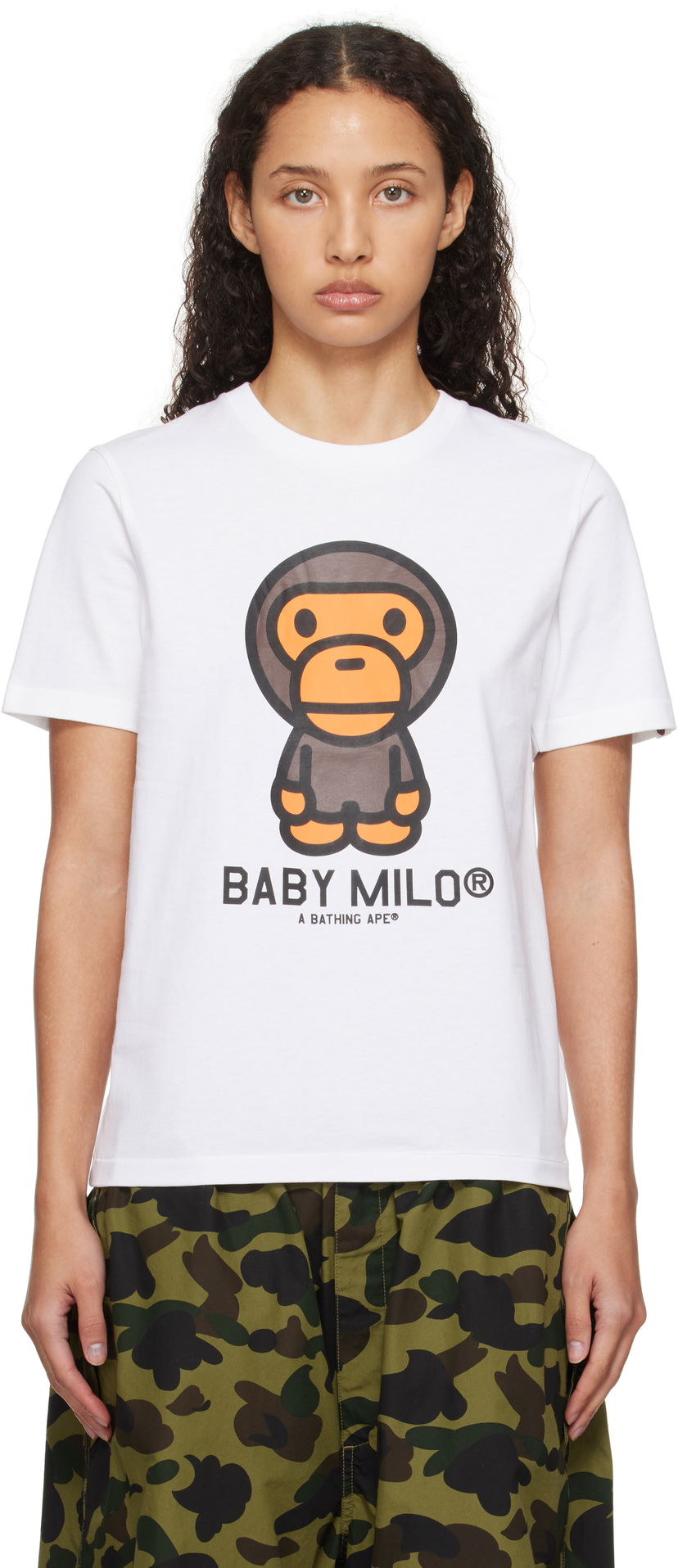 Тениска BAPE Baby Milo T-shirt Бяло | 002TEK802001L